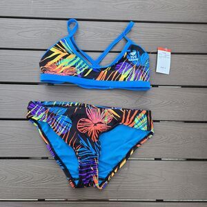 TYR Womens Durafast Safari Crosscutfit Workout Bikini Set Floral Sz S NEW Sample